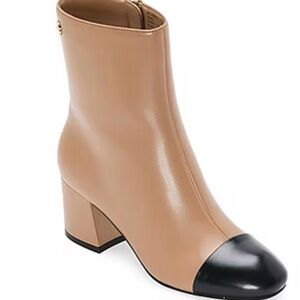 NWT Liz Claiborne Retro Style Tan and Black Ankle Booties Size 7
